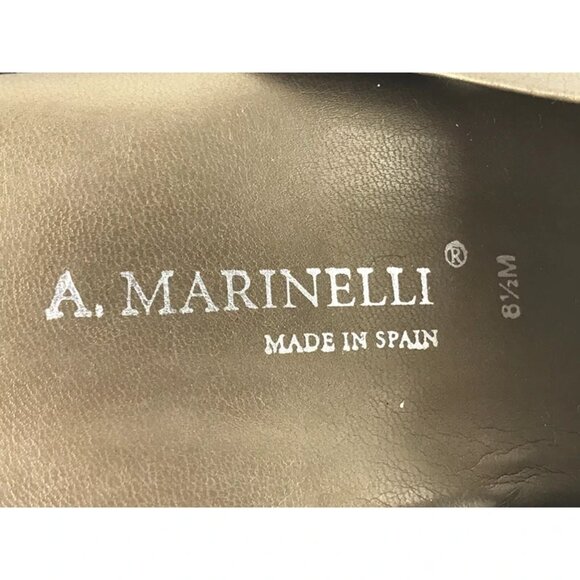 A. Marinelli Womens Brown‎ Slip On Cross Strap Wedge Slide Sandal Size US 8.5 M - Picture 8 of 9